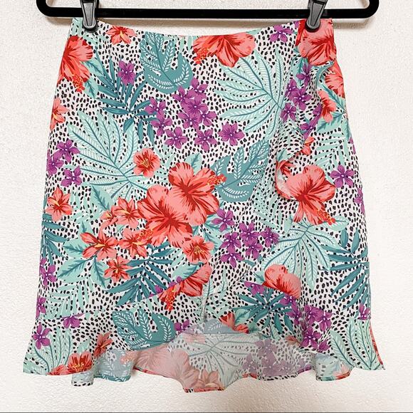 Lost + Wander Flower Power Mint Mini Skirt Size Small - Picture 2 of 13